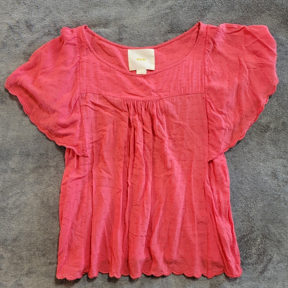Anthropologie Maeve Women's Short Sleeve Flowy Blouse Size 4‎